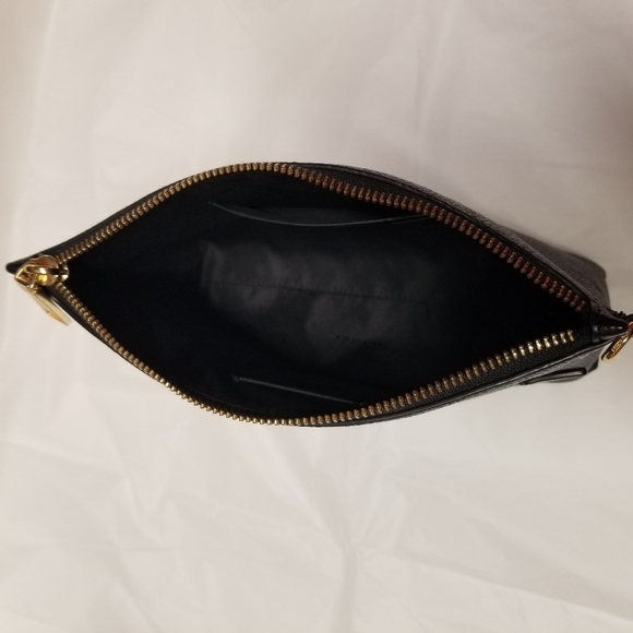 Coach Leather Pouch/Clutch with Detachable Strap, Black - Picture 6 of 10